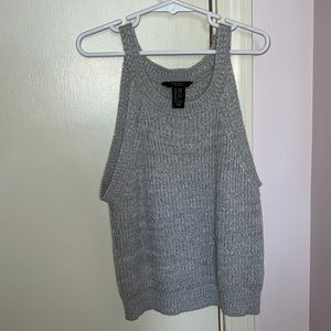 grey knit top